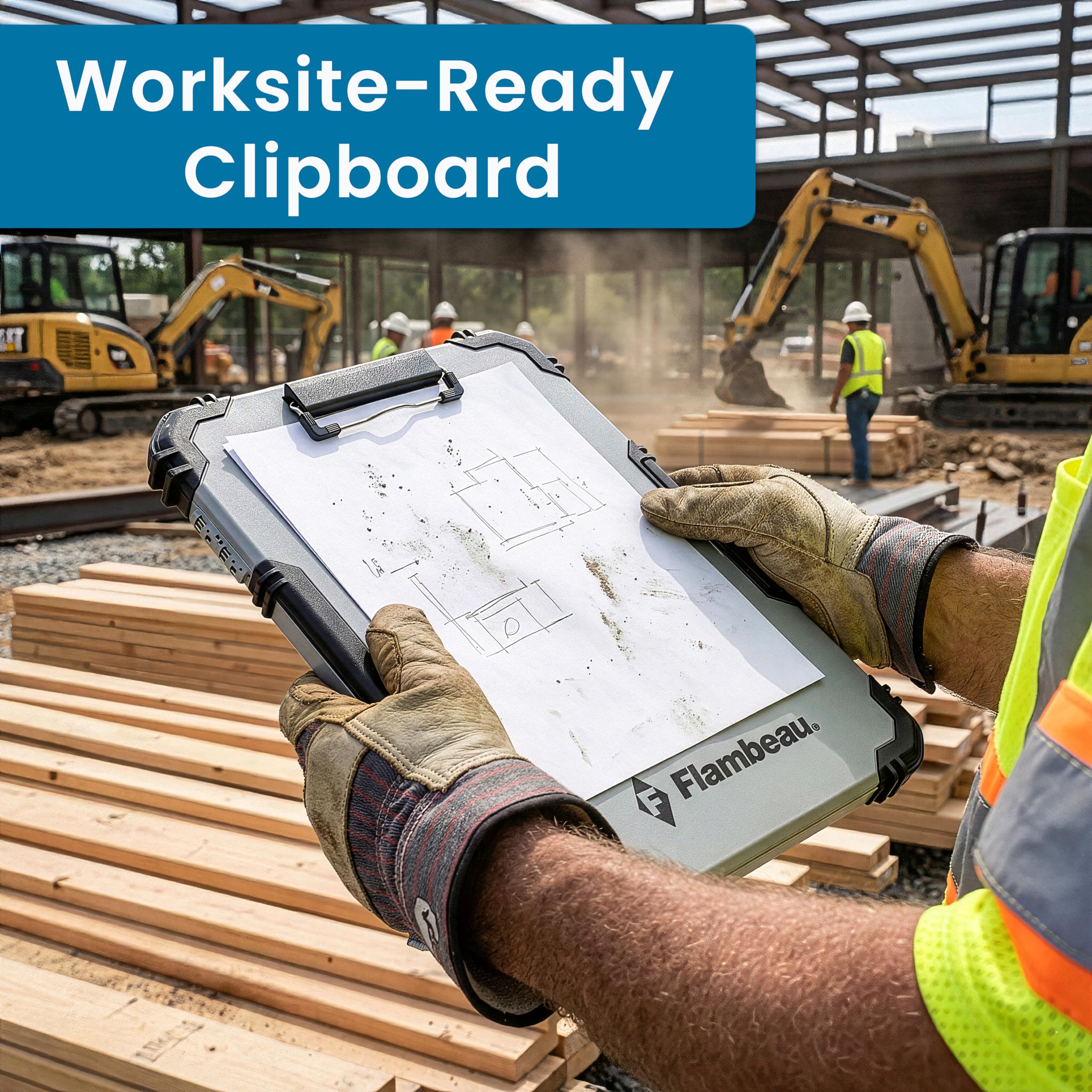 Flambeau clipboard over-molded corner detail protecting edges from impact