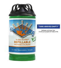 Flame King cilindro con tapa protectora colocada, transporte seguro