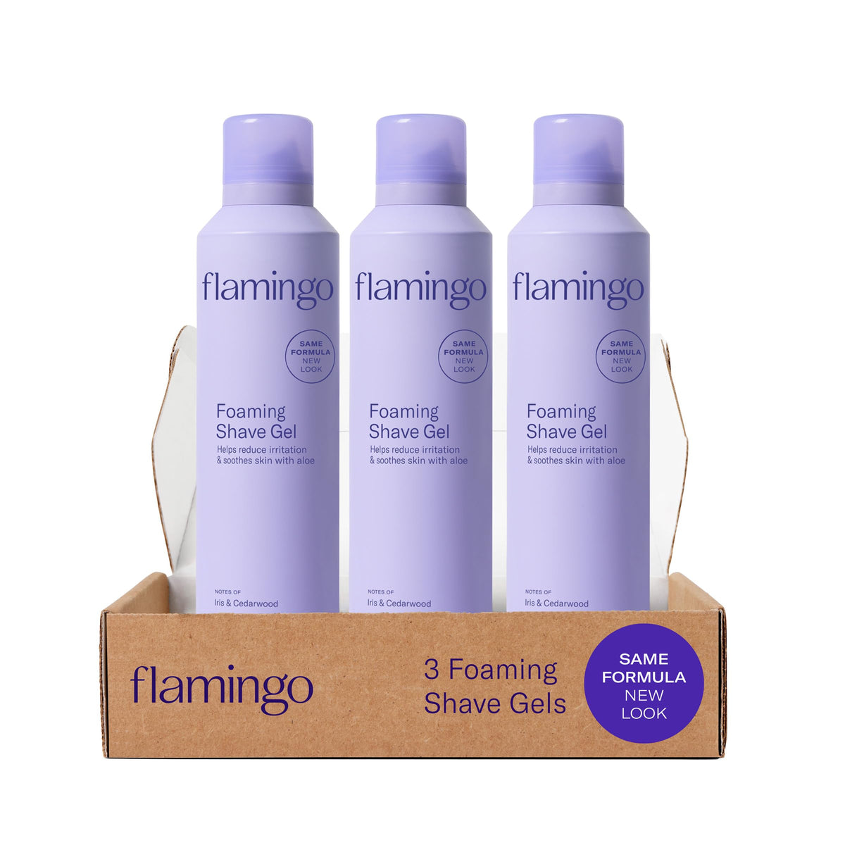 Flamingo envase frontal mostrando la marca y tamaño 6.7 oz ofrece protección