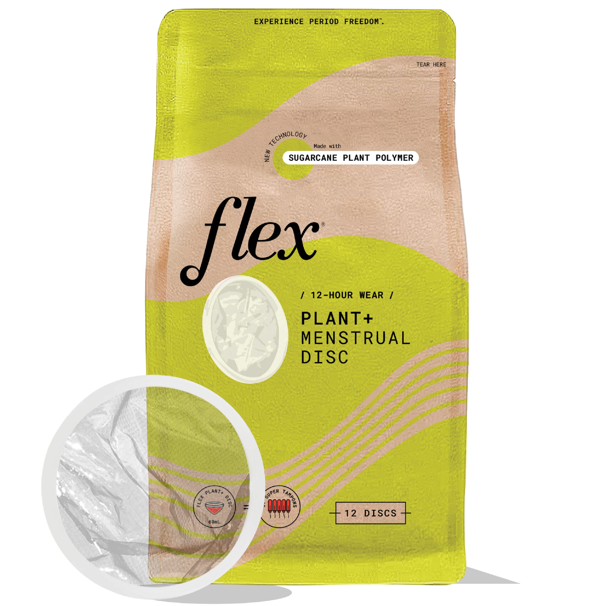 FLEX empaque frontal mostrando caja y cantidad, visión clara de producto y beneficio ecológico