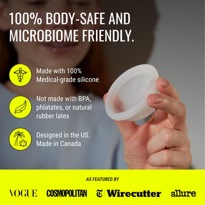 FLEX disc held in hand showing silicone flexibility and easy placement benefit