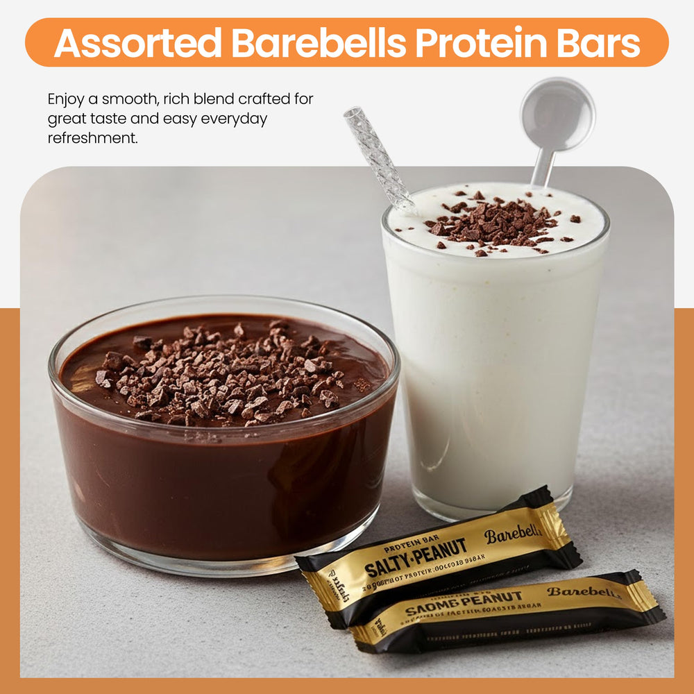 FlexFinity Barebells Cookies and Cream primer plano, placer sin azúcares añadidos