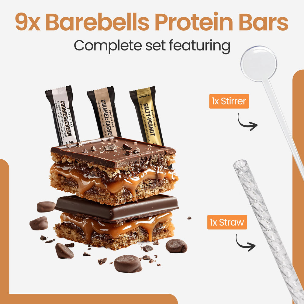 FlexFinity Barebells Salty Peanut en envoltorio sellado, proteína portátil