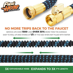 Flexi Hose close-up of 3/4 inch solid brass fitting for secure leak-free connection
