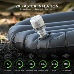 FLEXTAILGEAR Tiny Pump 3X en mano para comparar tamaño y portabilidad