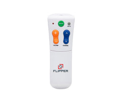 Flipper mando frontal con botones grandes mostrando claridad y facilidad