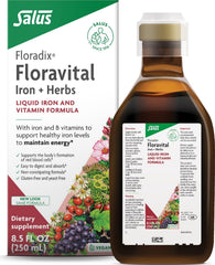 Floradix Floravital frente del envase mostrando diseño y volumen