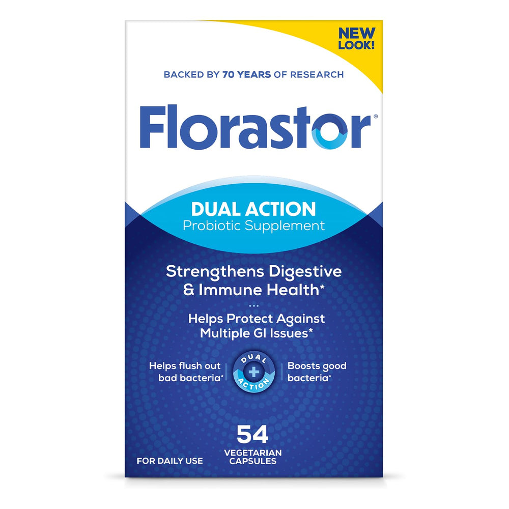 Florastor frente del envase mostrando marca y beneficio digestivo