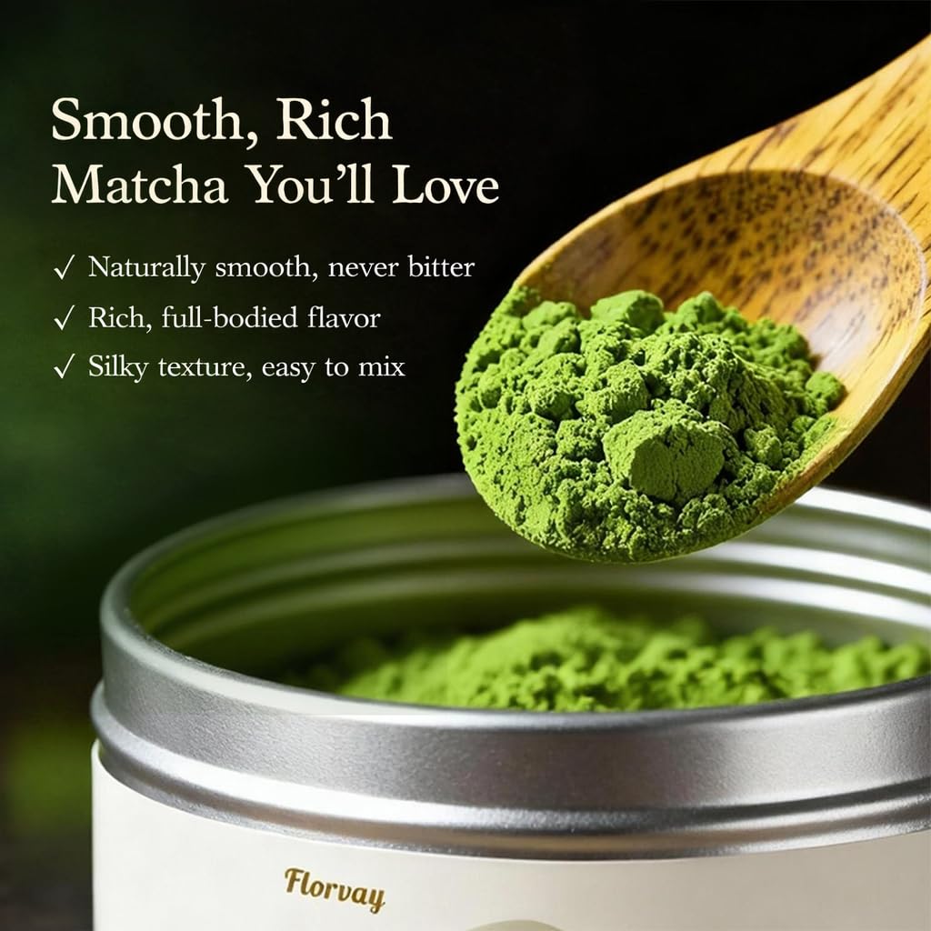 Florvay matcha en vaso con hielo refrescante y sabor limpio