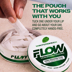 Flow Pouches comparación de tamaño en mano para ver portabilidad