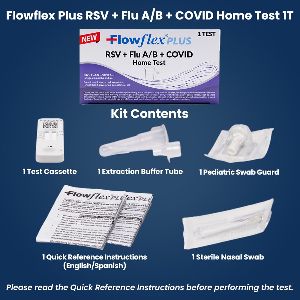 Flowflex Plus comparación de tamaño en mano resaltando portabilidad