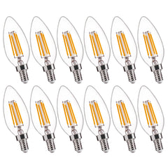 FLSNT pack de 12 bombillas B11 E12 vista frontal, ahorro energético