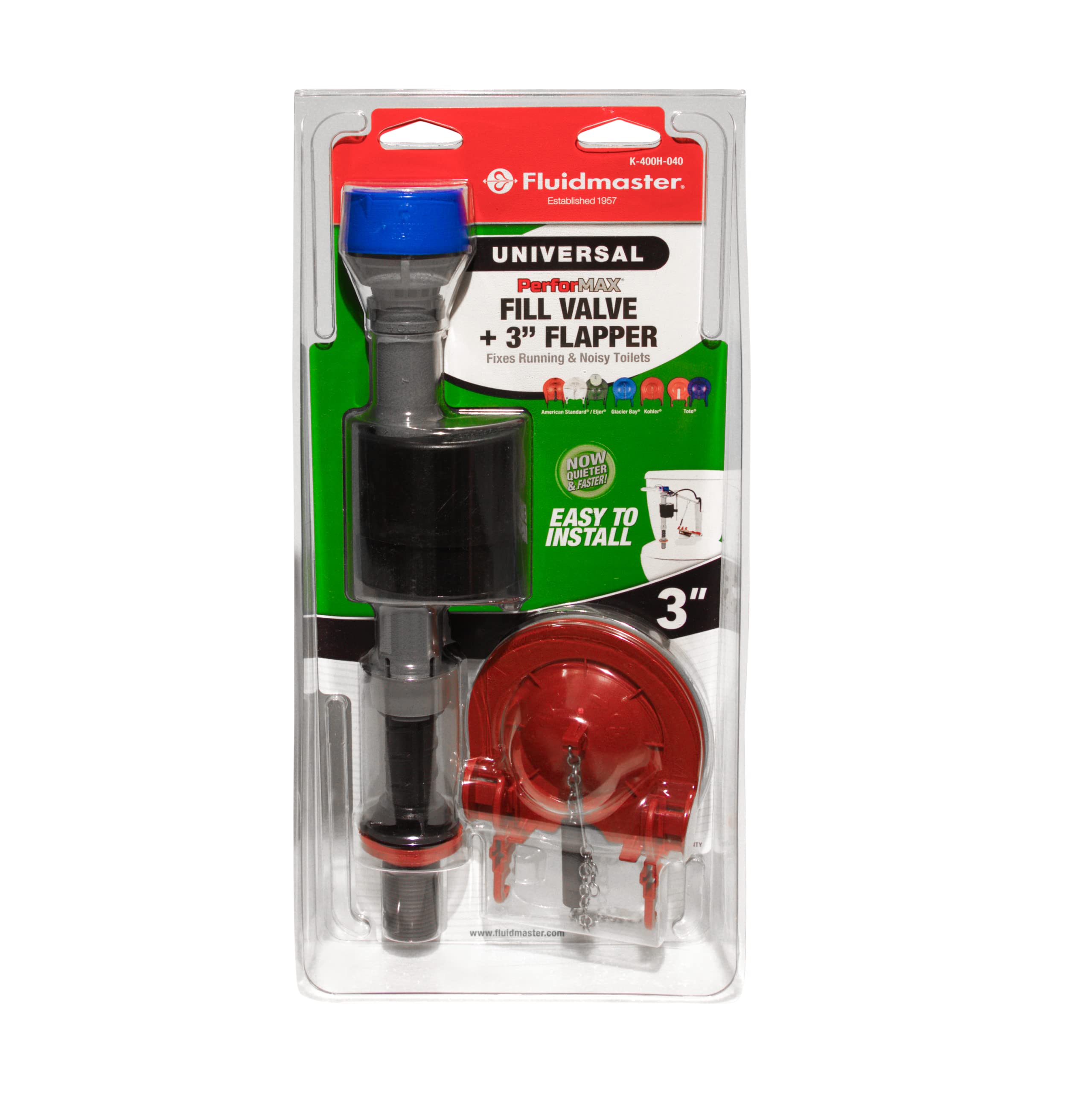 Fluidmaster comparación de tamaño facilita confirmar compatibilidad
