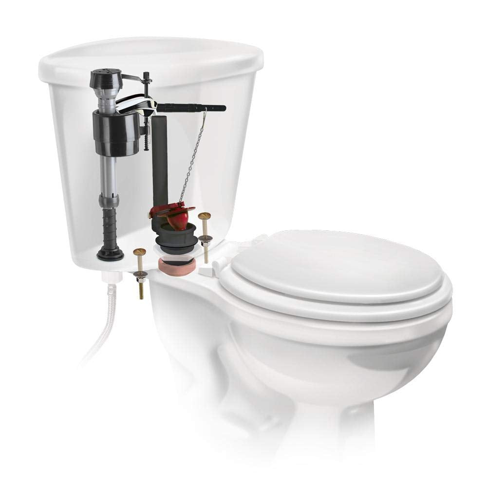 Fluidmaster inodoro reparado en baño demostrando rendimiento restaurado
