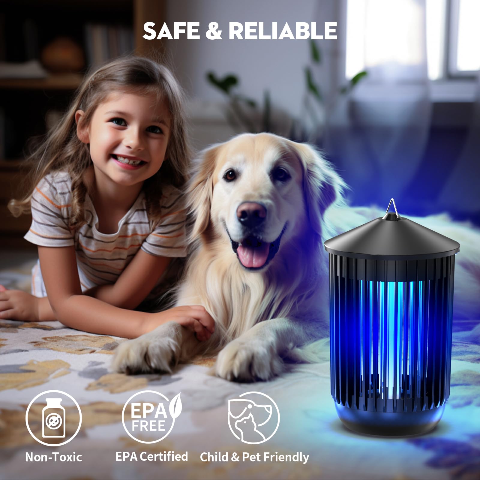 Flyghost lámpara colgada en porche, protección nocturna resistente al agua
