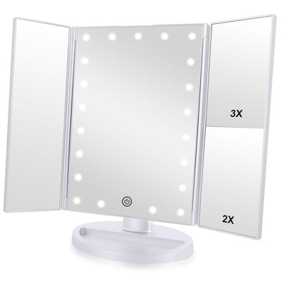 Flymiro espejo frontal iluminado con 21 LEDs para mejor precisión