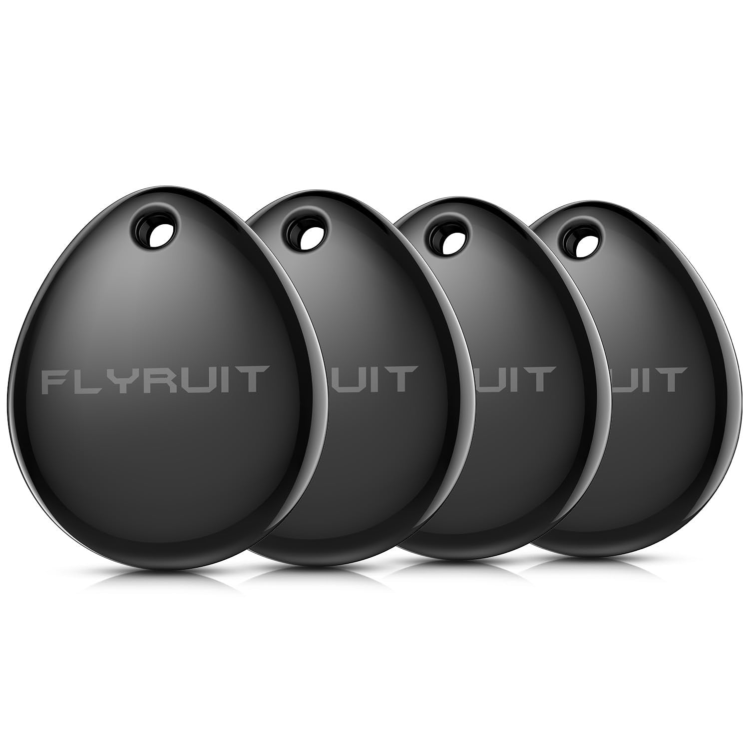 FLYRUIT frontal del pack de 4 etiquetas, localiza objetos rápidamente