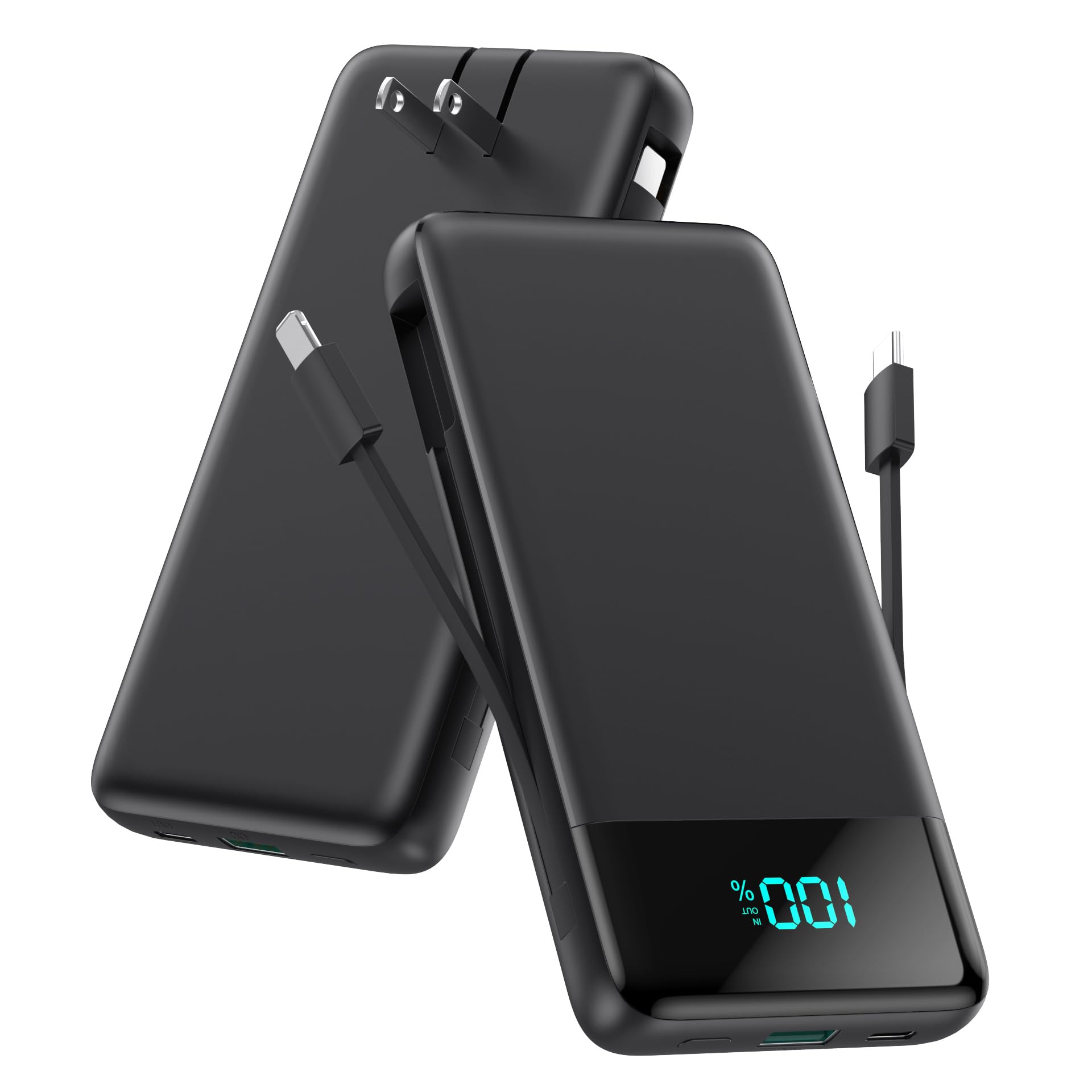 FOCHEW vista frontal del power bank mostrando diseño compacto y beneficio portabilidad