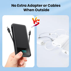 FOCHEW puertos Type-C y USB-A expuestos mostrando versatilidad de conexiones