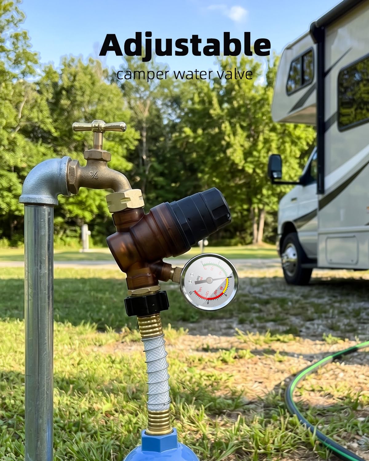 FOCSPROD regulador instalado en camping protegiendo la RV