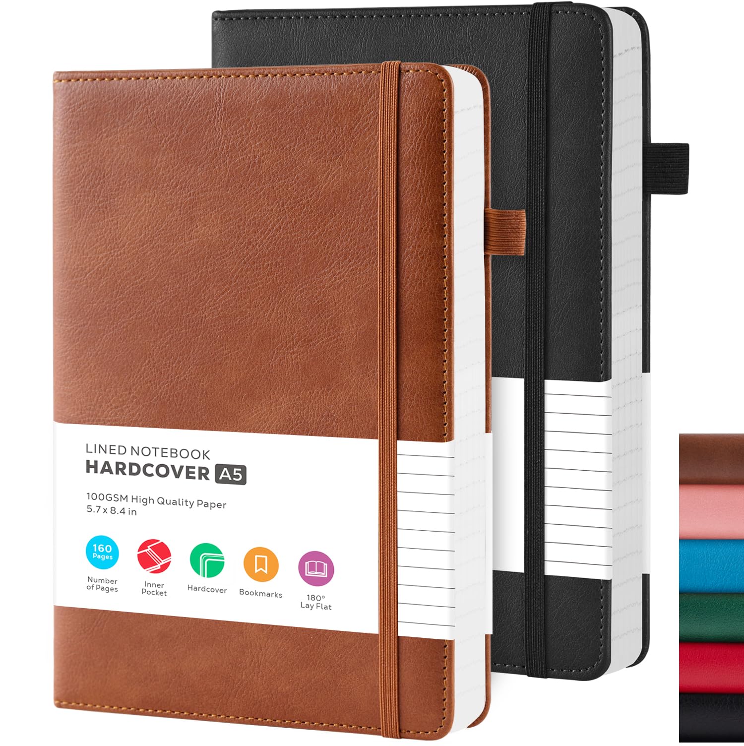 FOCUS DAY cuaderno frontal negro y marrón mostrando diseño elegante y protección
