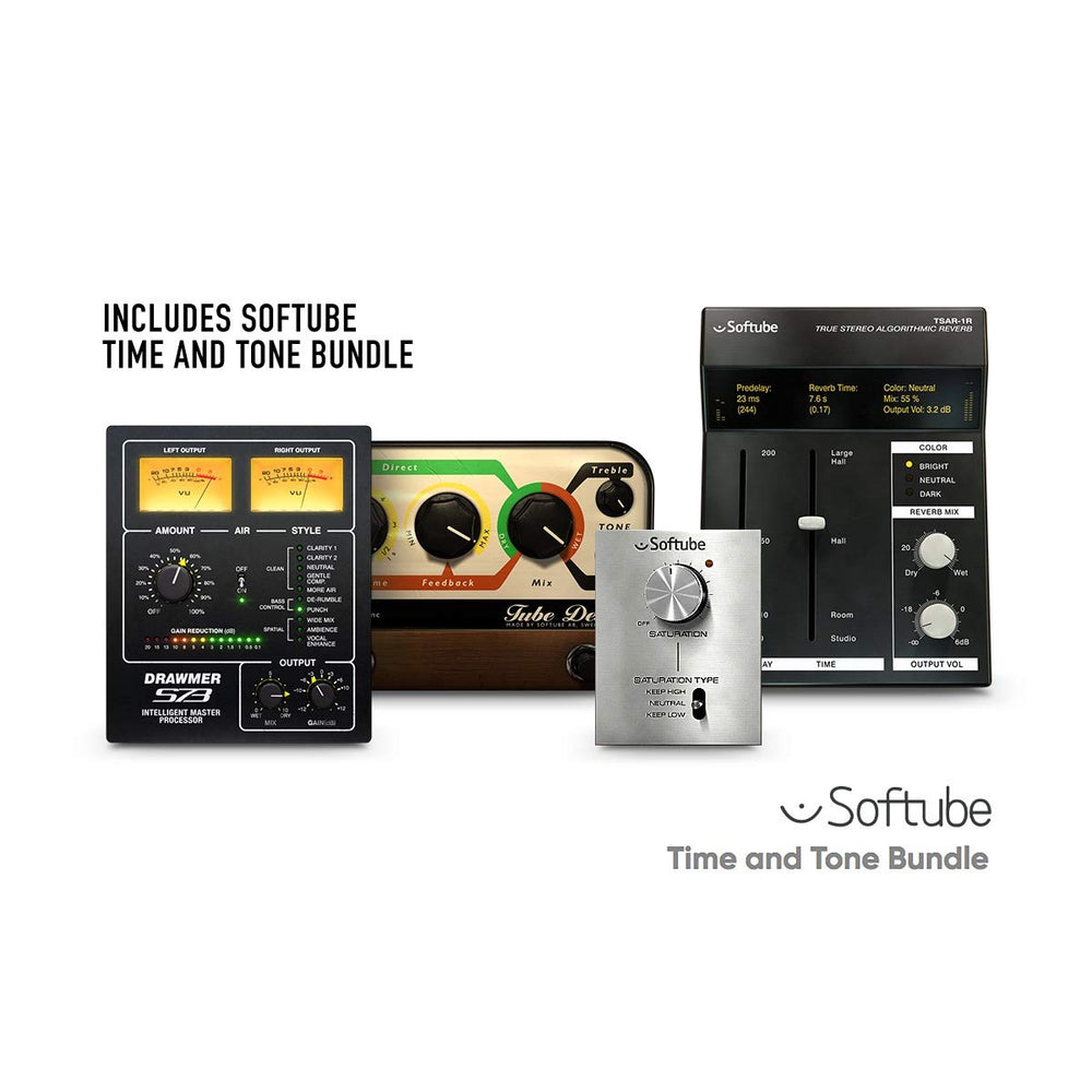 Focusrite Scarlett Solo held in hand to show compact, portable size and durability
