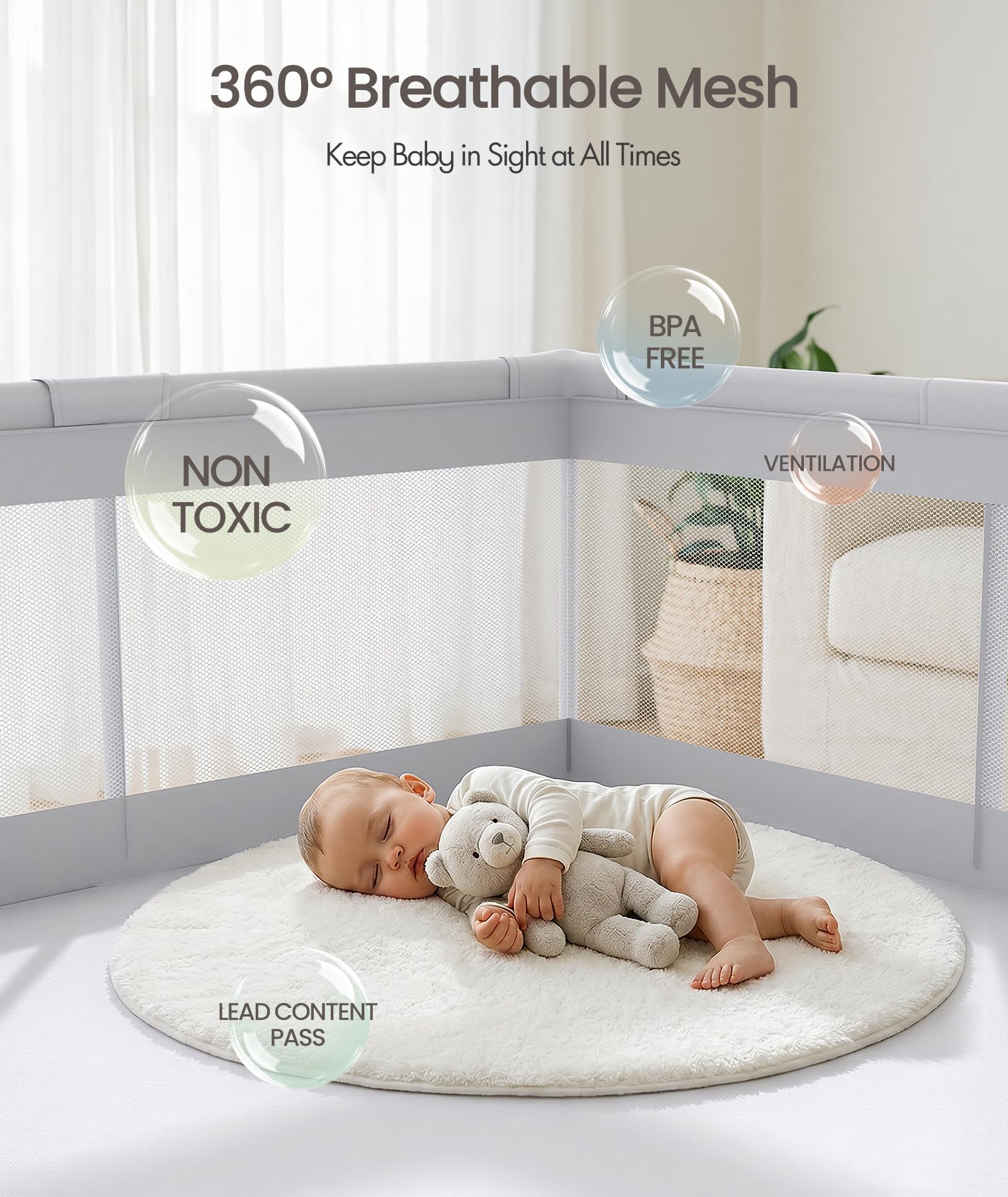 Fodoss playpen foam top cushion close-up reducing bump impact for comfort