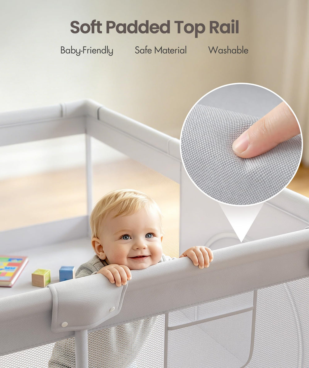 Fodoss playpen mesh side close-up providing visibility and airflow benefit