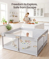 Fodoss playpen zippered door detail for quick caregiver entry and safety