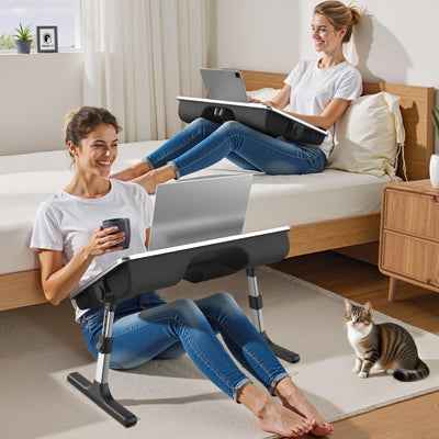 FoldWise cushion detail showing four soft cushions that insulate and stabilize on lap