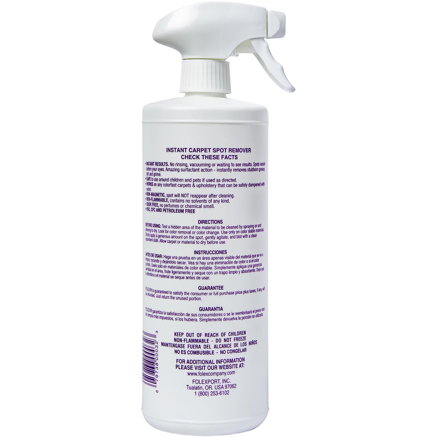 FOLEX etiqueta con ingredientes y seguridad clara para tranquilidad
