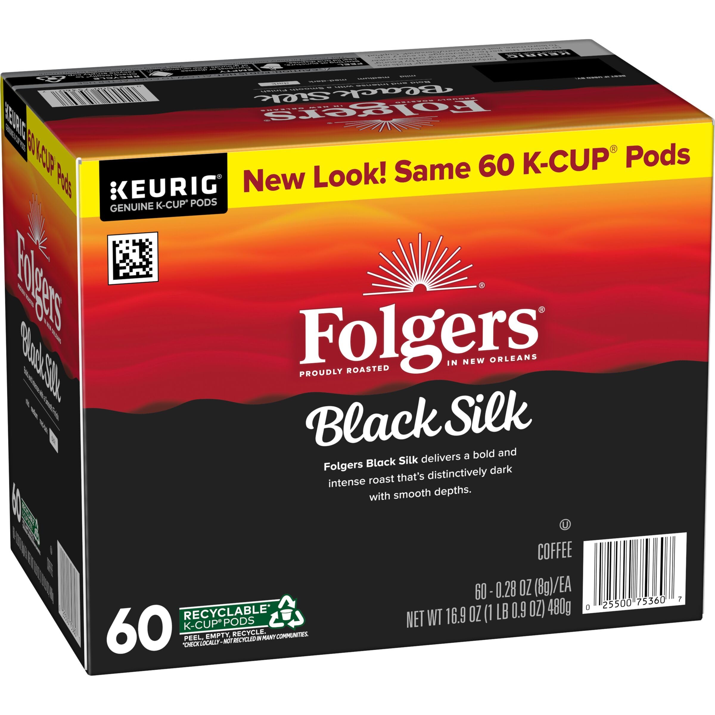 Folgers Black Silk cápsula detalle con sello que mantiene el aroma fresco