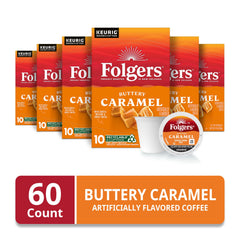 Folgers cápsula K-Cup primer plano que muestra diseño y practicidad