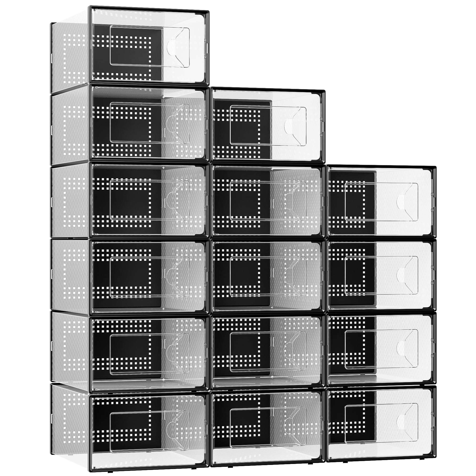 Foluck caja frontal transparente mostrando zapatos ordenados y fácil identificación