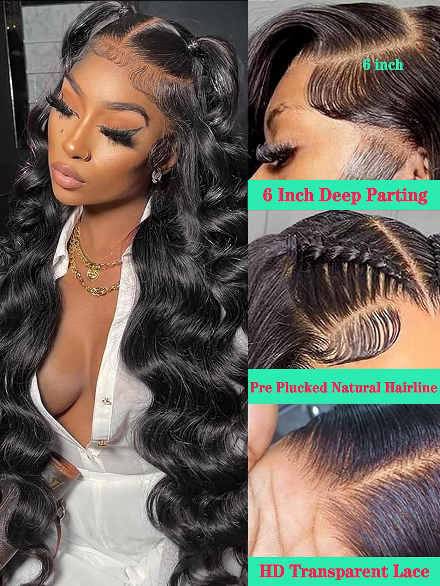 Fongly baby hair pre-poblado para borde frontal realista