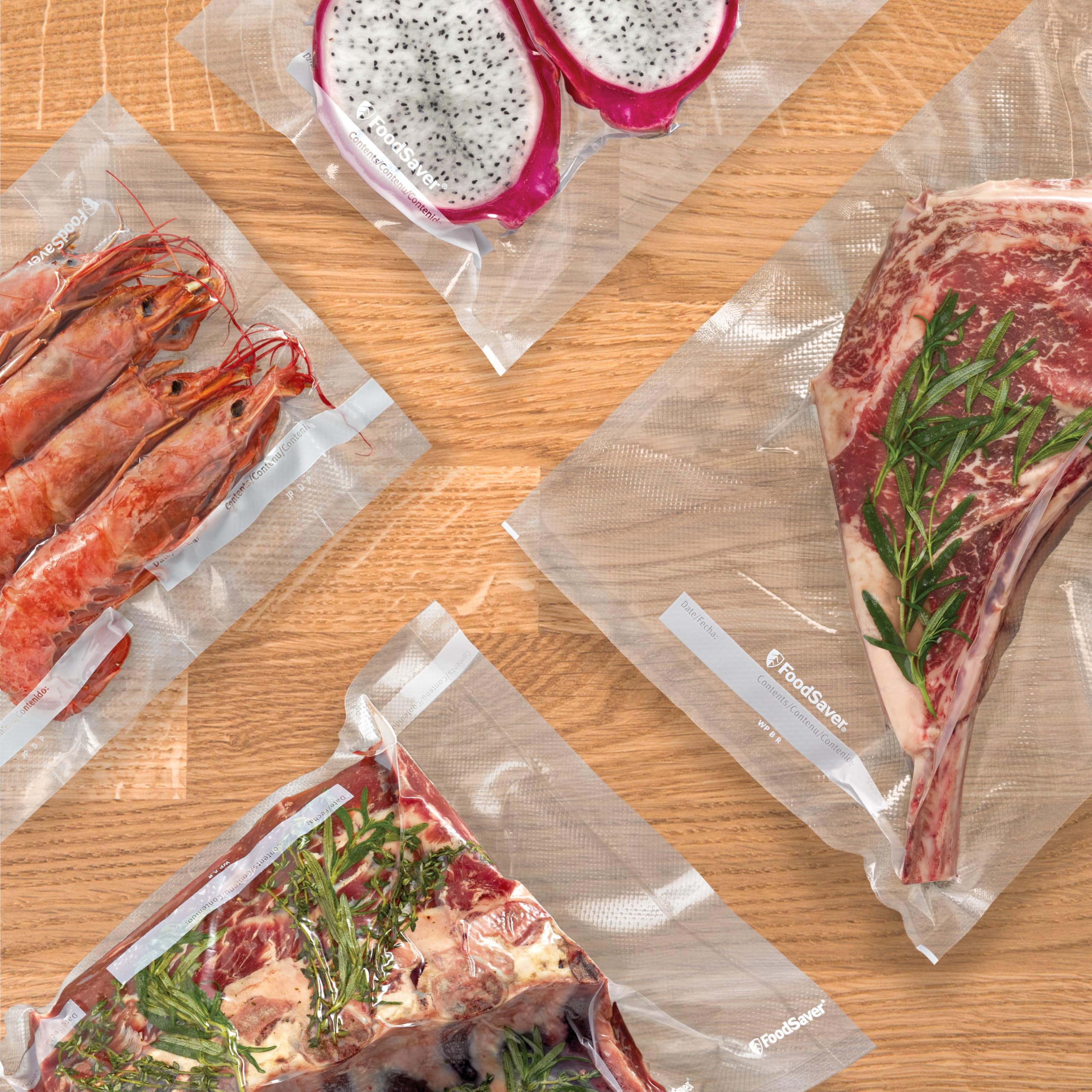 Detalle multicapa del material FoodSaver que protege sabores y evita humedad