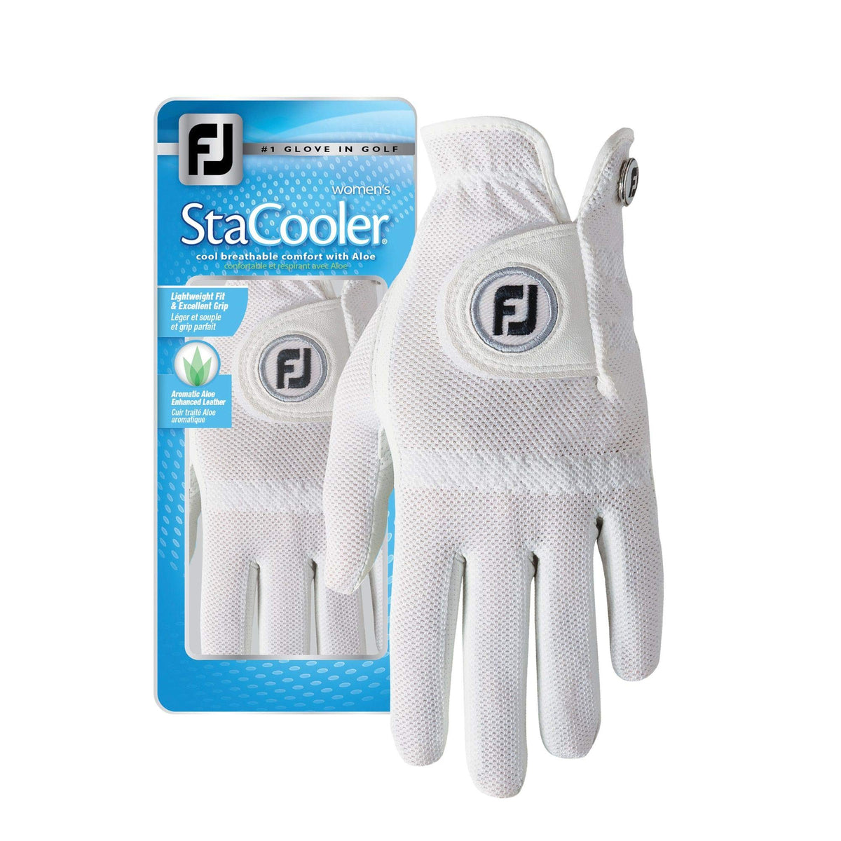 FootJoy guante StaCooler vista frontal beneficios ajuste y diseño