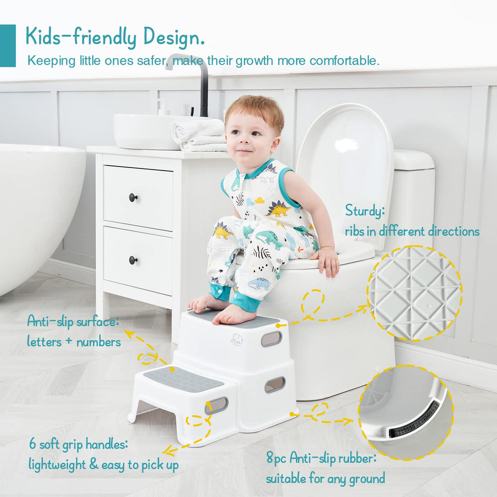 Forbena taburete en uso junto a lavabo facilitando higiene del niño