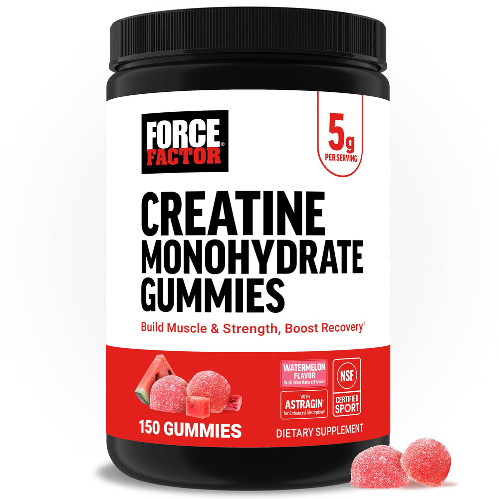 Force Factor gomitas frontal con etiqueta clara y beneficios visibles