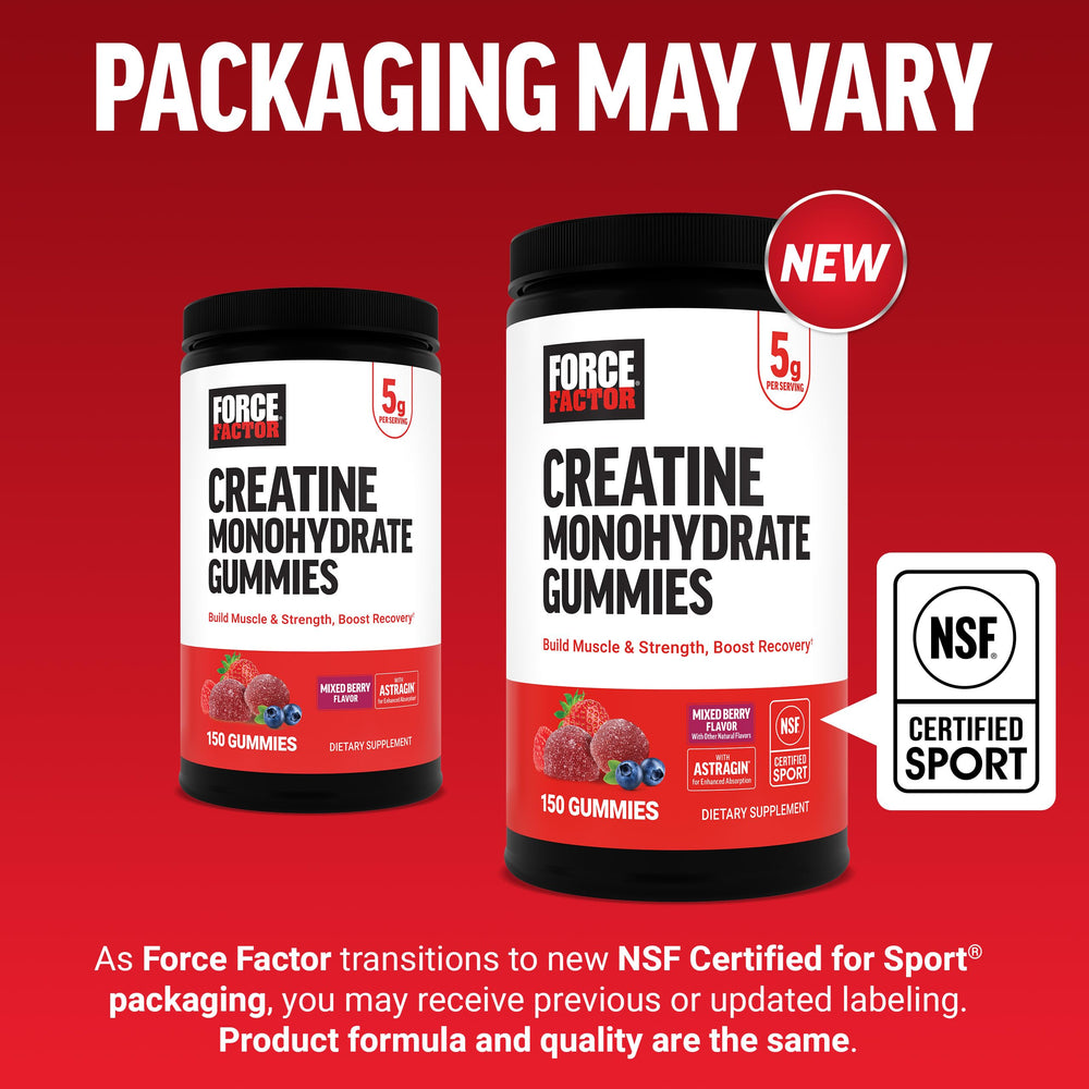 Force Factor ingredient label close-up showing AstraGin and creatine amounts