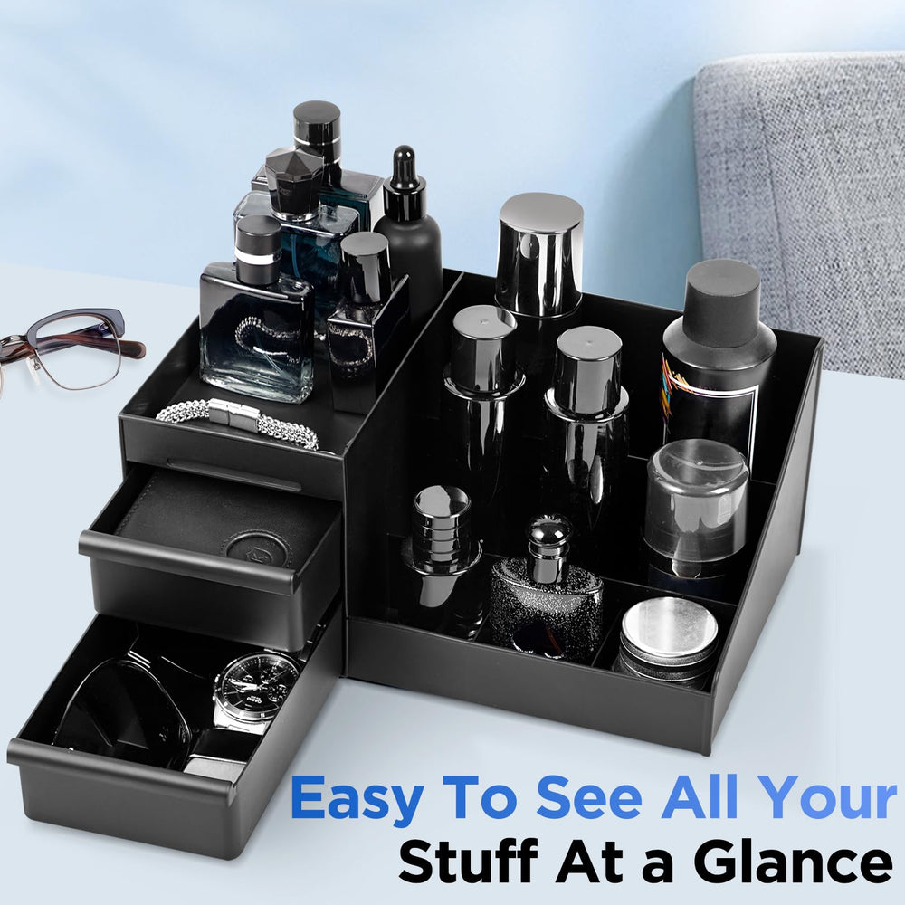 Forest Angle cajones abiertos con relojes y accesorios, almacenamiento seguro