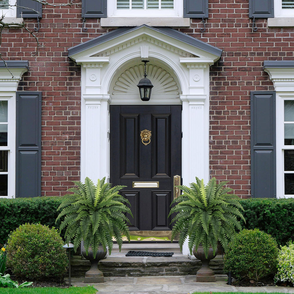 FOREST PRINCE ferns in a porch scene adding maintenance-free curb appeal