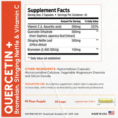 ForestLeaf capsules in hand showing size and 90 count supply benefit