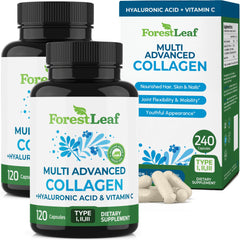 ForestLeaf frasco frontal mostrando 240 cápsulas y etiqueta clara