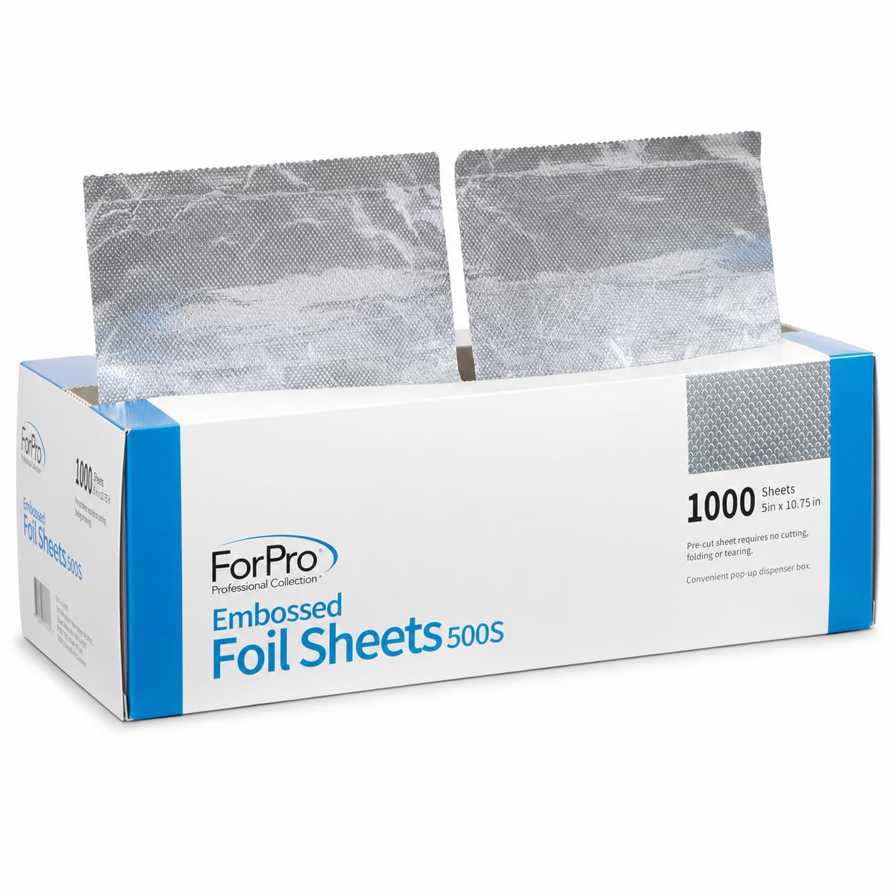ForPro caja dispensadora frontal mostrando hojas pop-up, facilita aplicación rápida