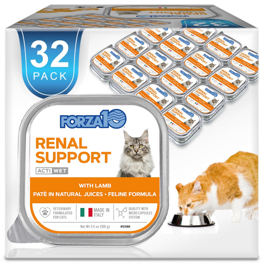 Forza10 lata frontal cordero mostrando etiqueta y beneficio renal