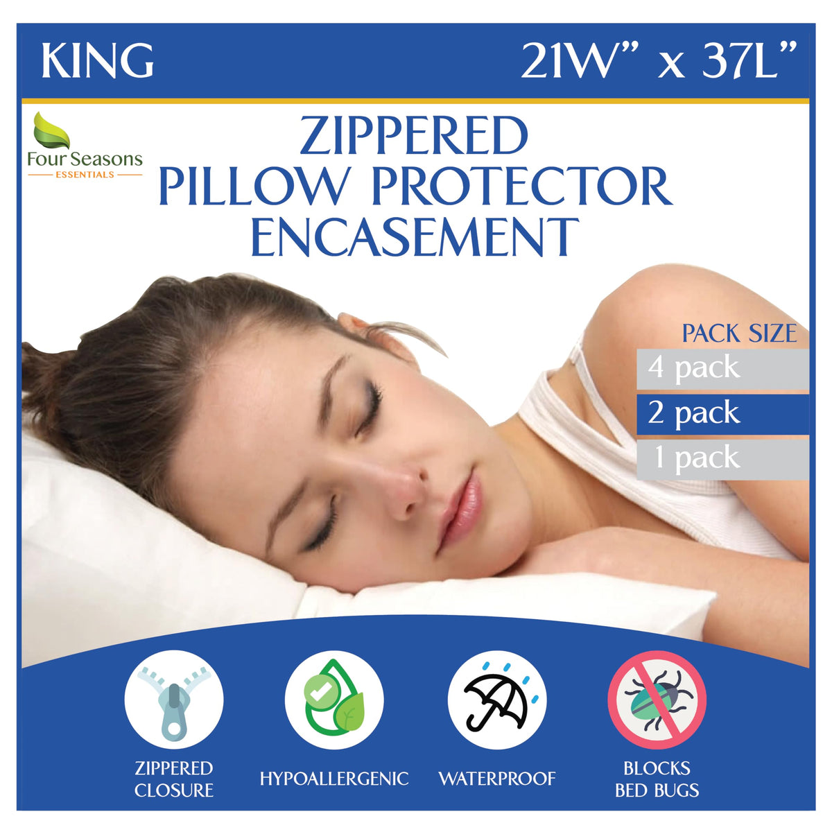 Four Seasons Essentials funda frontal pack de 2 muestra protección y tacto suave