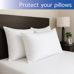 Four Seasons Essentials funda colocada sobre almohada mostrando ajuste ceñido