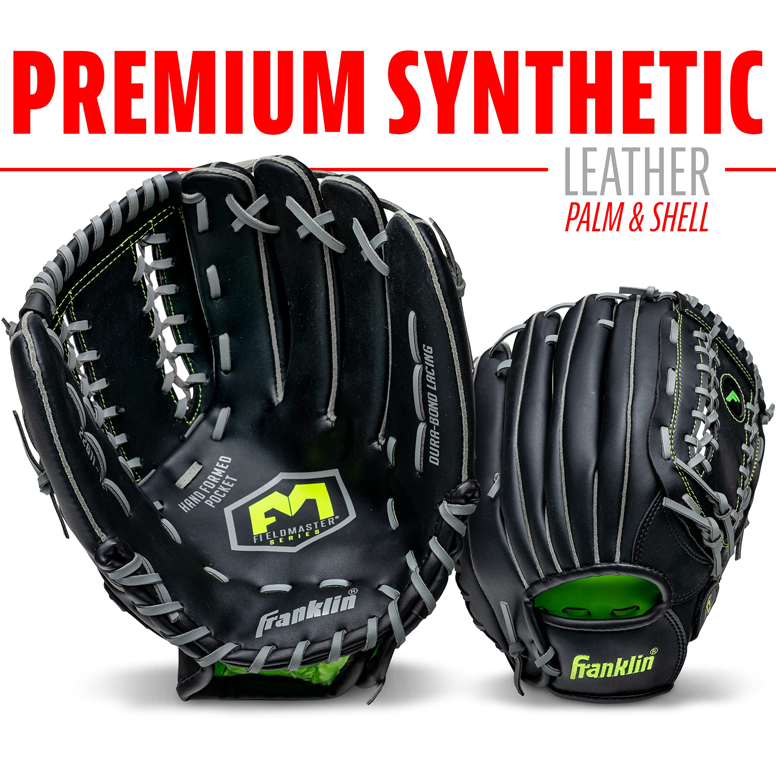 Franklin Sports web and reinforced stitching highlighting durable construction