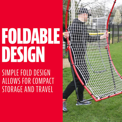 Franklin Sports anchored with ground stakes for secure, consistent rebounds